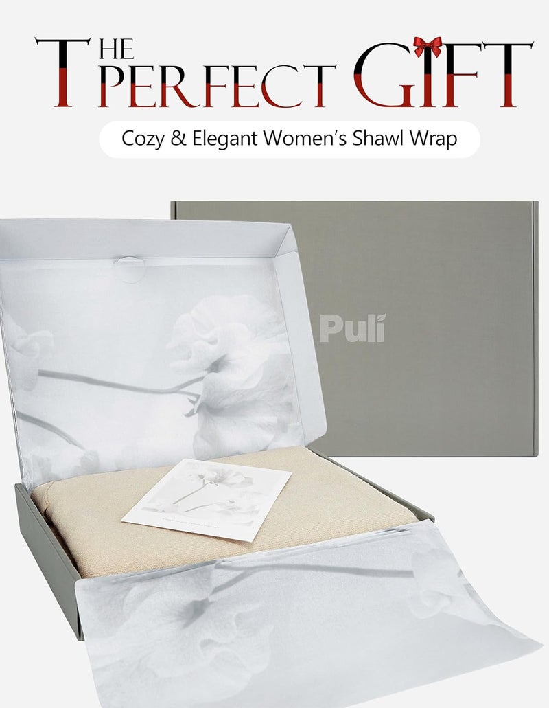 Puli Women's Elegant Shawl Wraps Soft Open Front Poncho Sweater for Spring Fall Winter - Image 5